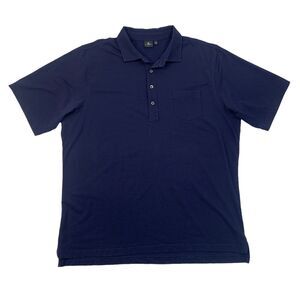 Fairway & Greene Polo Shirt Mens XXL 2XL Navy Blue Pocket Cotton Blend Golf Tech